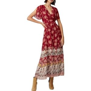 Madewell Tulip Sleeve Tall Sunflowers Maxi Dress Size 6 Autumn Floral